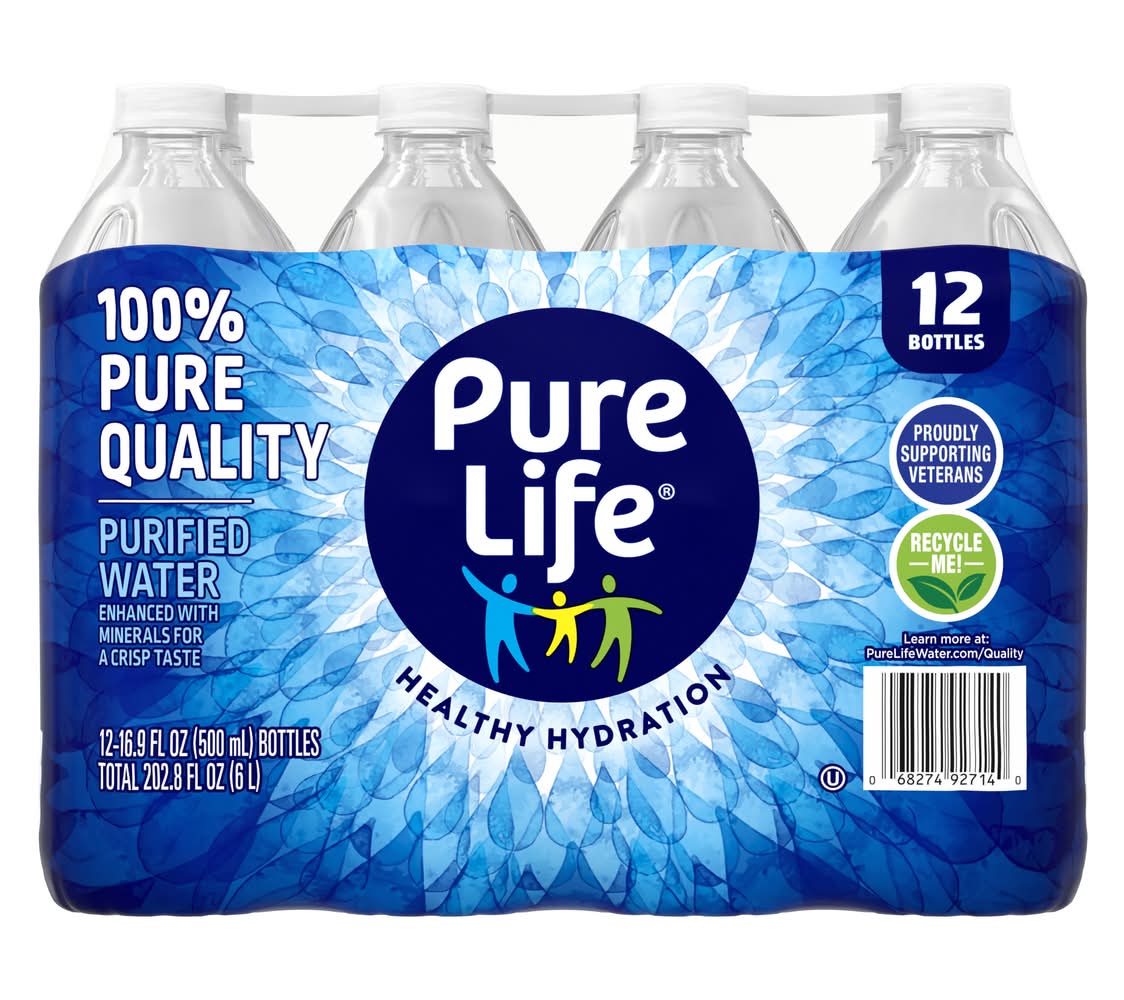 Pure Life Purified Water (12 x 16.9 fl oz)