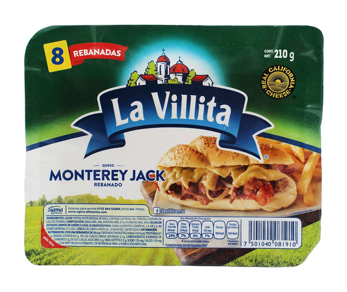 La Villita · Queso monterey jack rebanado (8 un)