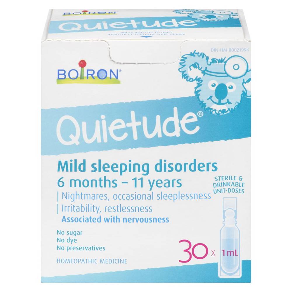 Boiron Quietude Homeopathic Medicine Mild Sleeping Disorders 6 Months - 11 Years (1 ml, 30 ct)