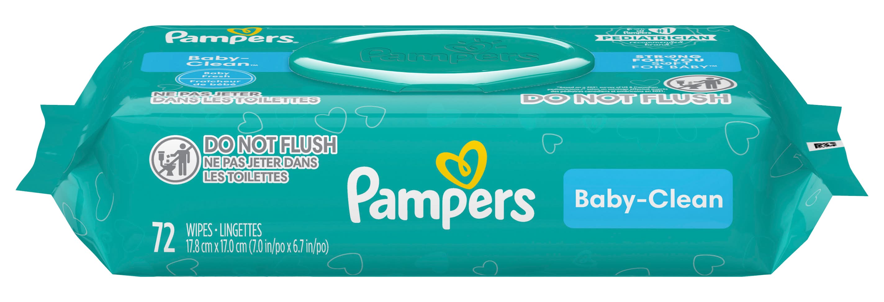 Pampers Complete Clean Baby Fresh Wipes, 7x6.7 in (72 ct)