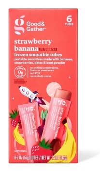 Good & Gather Frozen Smoothie Tubes, Strawberry-Banana (6 x 2 oz)