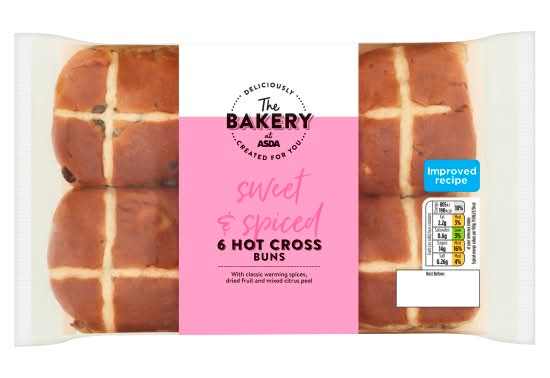 ASDA The Bakery Hot Cross Buns (0.95lbs)