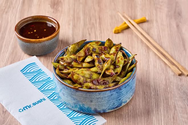 Edamames Spicy - Vainas de Soya Asadas con Salsa Spicy