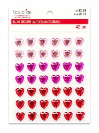 Red, Pink & Magenta Hearts Bling Stickers By Recollections