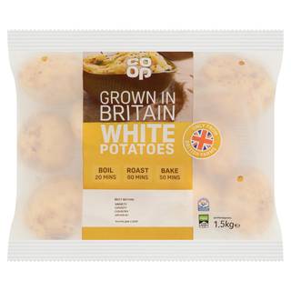 Co-op British White Potatoes 1.5kg (Co-op Member Price £1.00 *T&Cs apply)