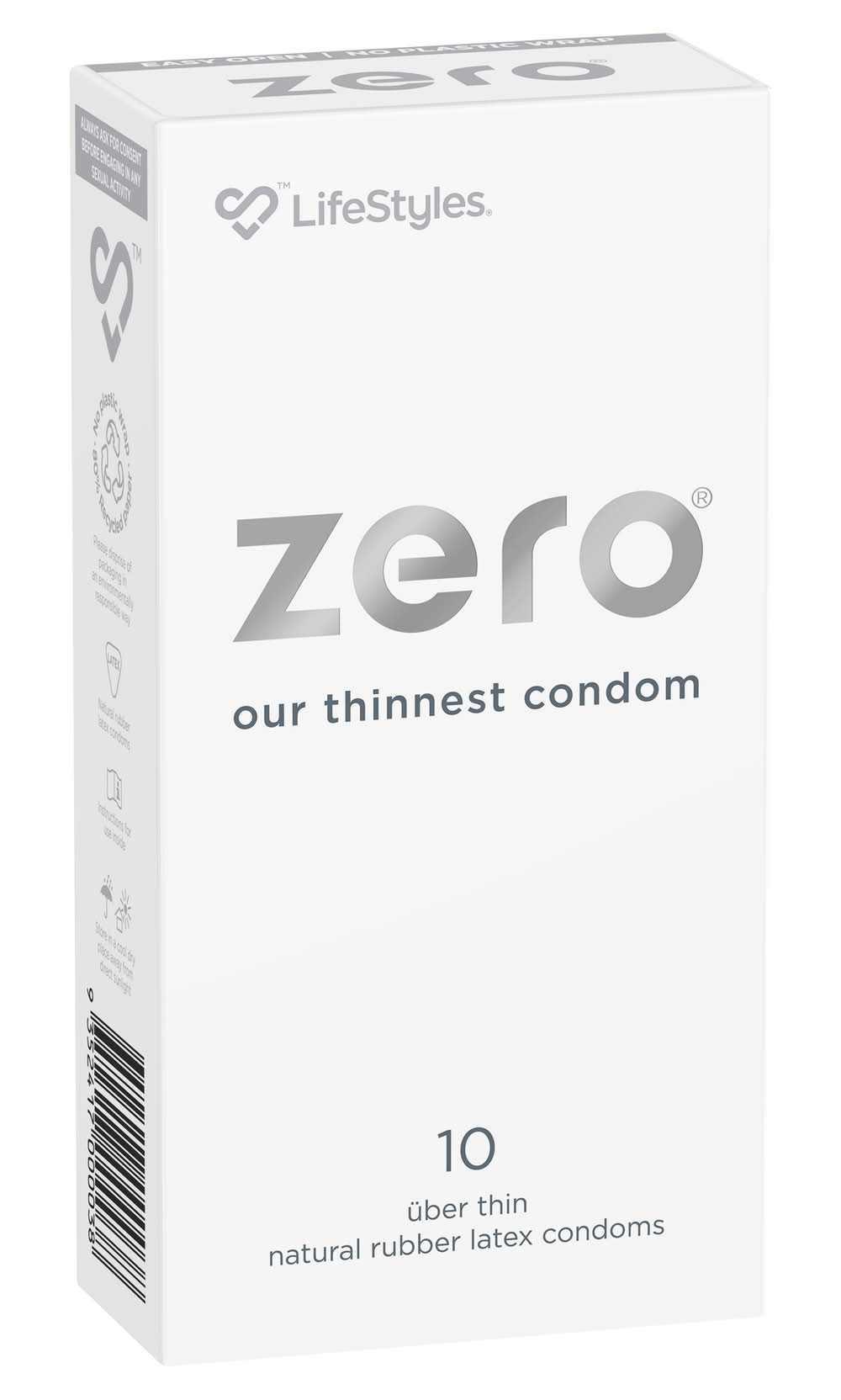 ZERO Thin Natural Rubber Latex Condoms (10 pack)