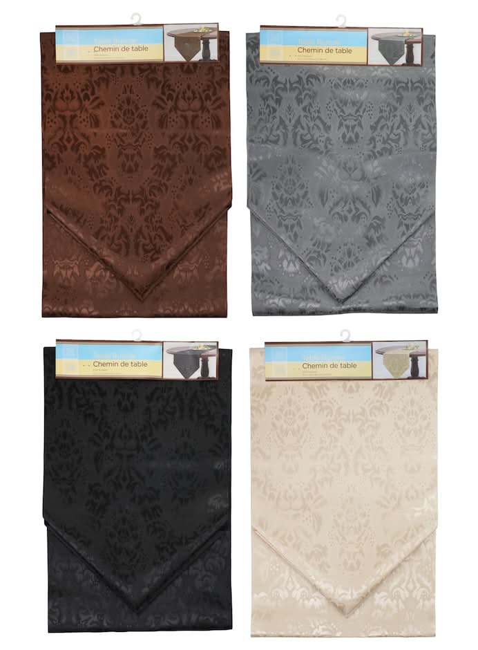 Home Collection Polyester Damask Table Runner, 72x12 in.