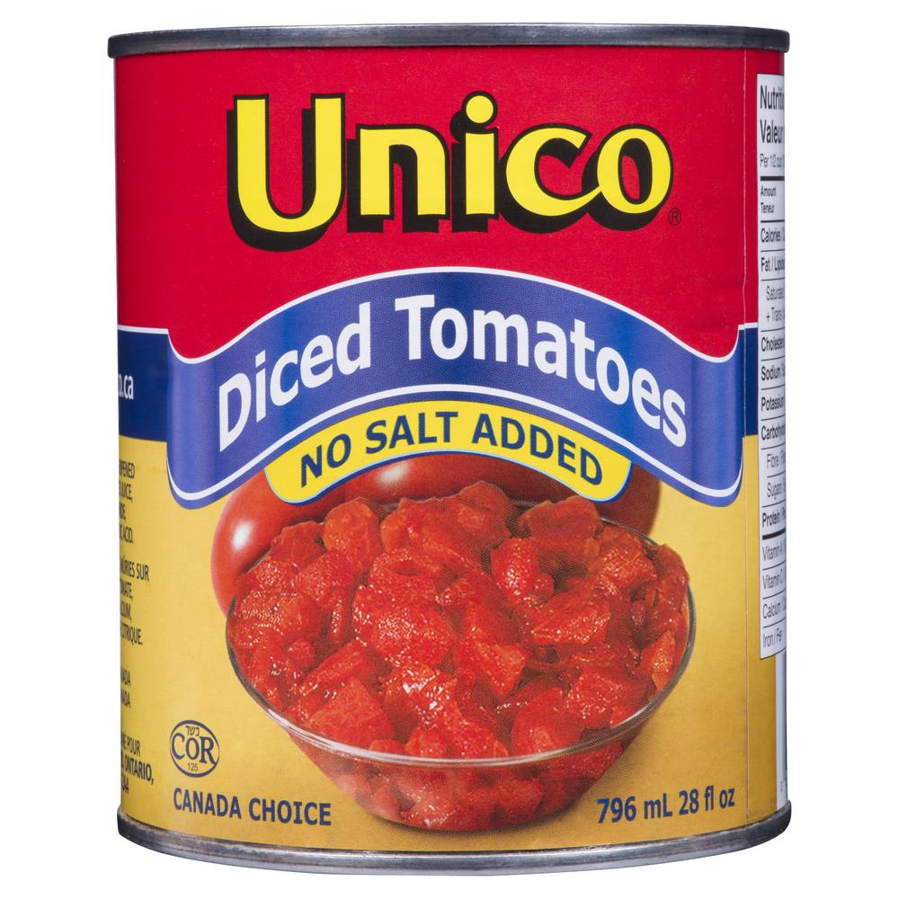 Unico Diced No Salt Added Tomatoes 796 ml