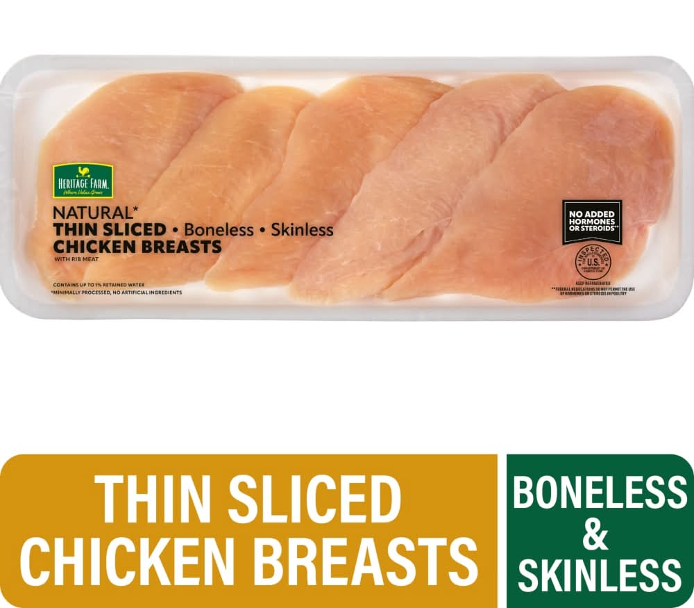 Heritage Farm® Boneless Skinless Thin Sliced Chicken Breasts