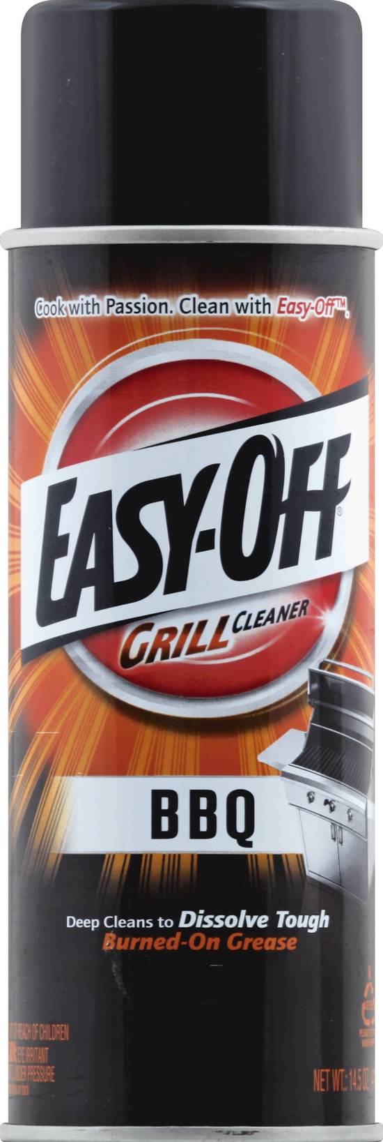 EASY-OFF BBQ Grill Cleaner, 14.5 oz, Deep Cleans Burned-on Grease 