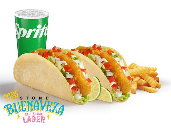 Beer Battered Crispy Fish Taco made with Stone® Buenaveza Salt & Lime Lager Meal