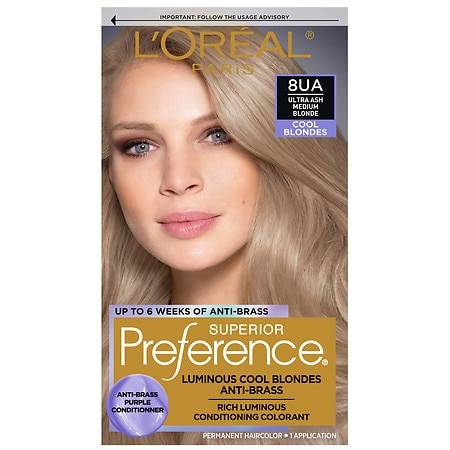 L'oréal Paris Superior Preference Permanent Cool Blonde Hair Color (ultra ash medium blonde 8ua)