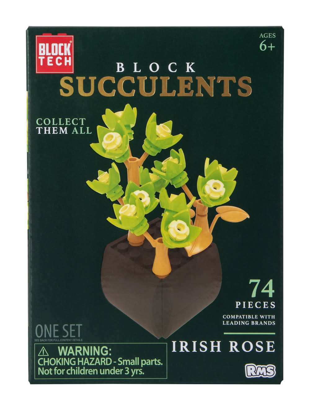 Block Tech® Block Succulents Set Irish Rose