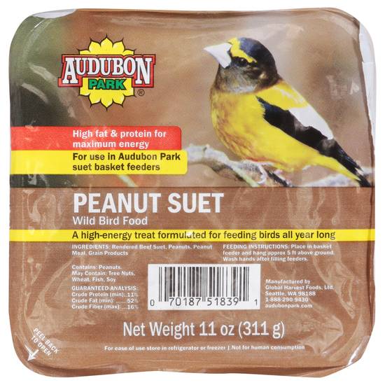 Audubon Park Peanut Suet Wild Bird Food (11 oz)