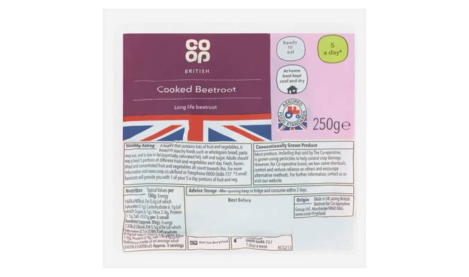 Co-op British Cooked Beetroot 250g