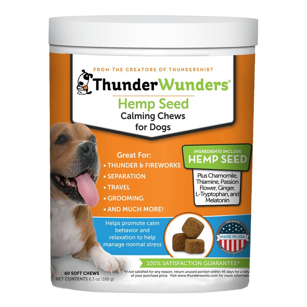 ThunderWunders Hemp Seed Calming Chews For Dogs (6.3 oz, 60 ct)