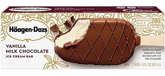 Haagen-Dazs Ice Cream Vanila Milk Chocolate 2oz Count