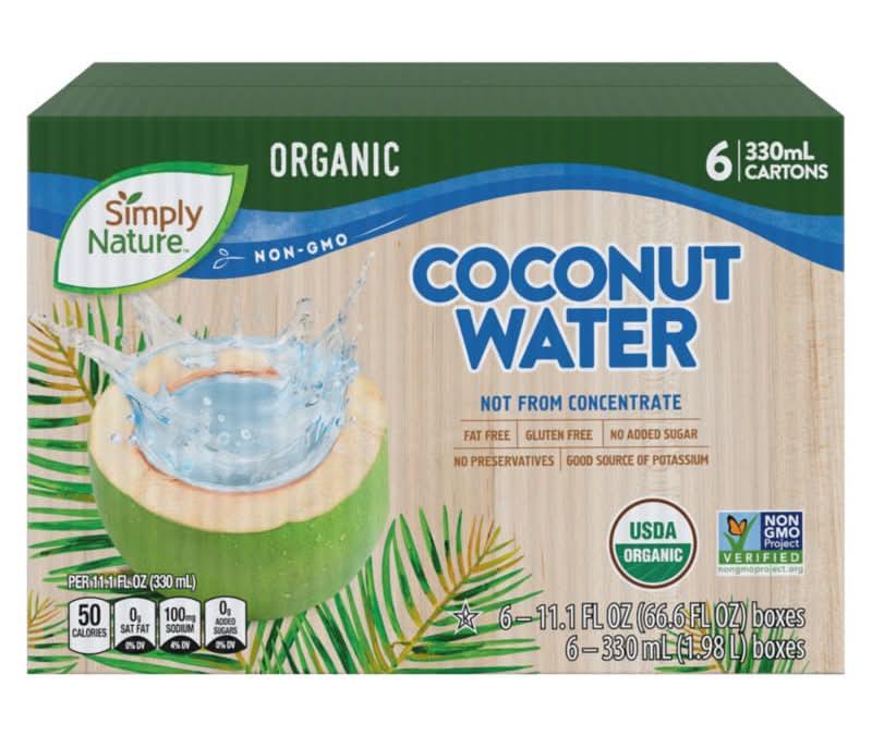 Simply Nature Organic Coconut Water (6 x 11.1 fl oz)