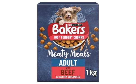 BAKERS Meaty Meals Adult Beef Dry Dog Food 1kg