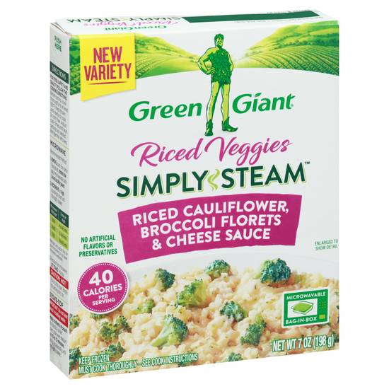 Green Giant Simply Steam Riced Cauliflower Broccoli Florets & Cheese Sauce