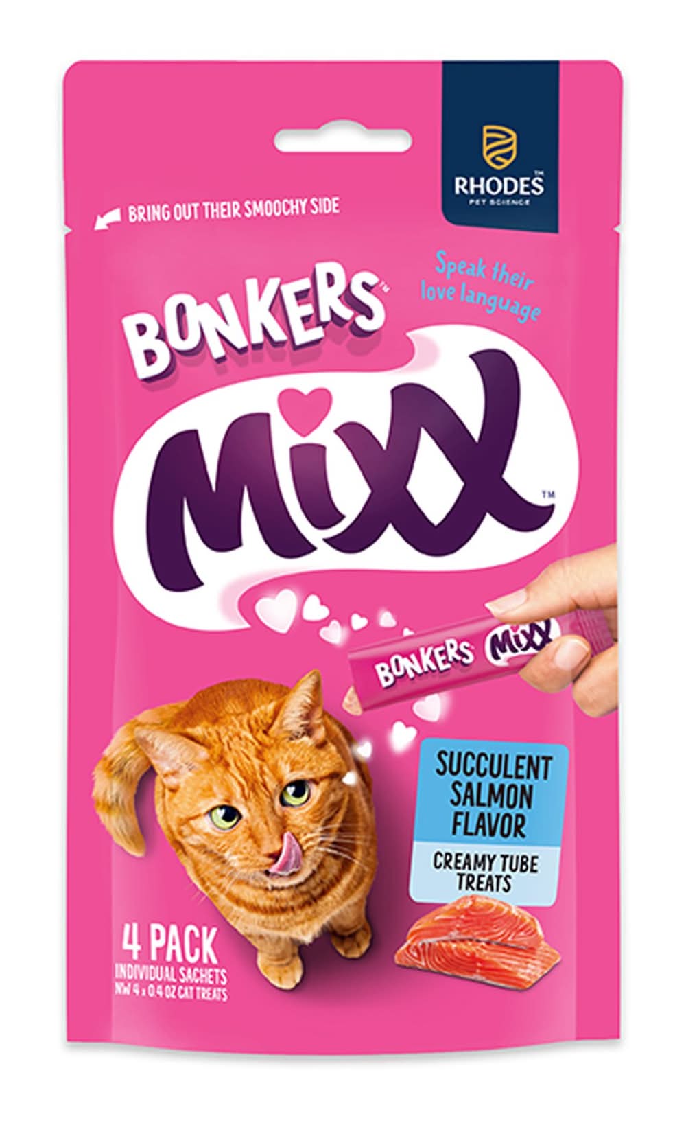 Bonkers™ Licky Tubes™ Lickable Cat Treat - 4 Ct (Flavor: Salmon, Size: 4 Count)