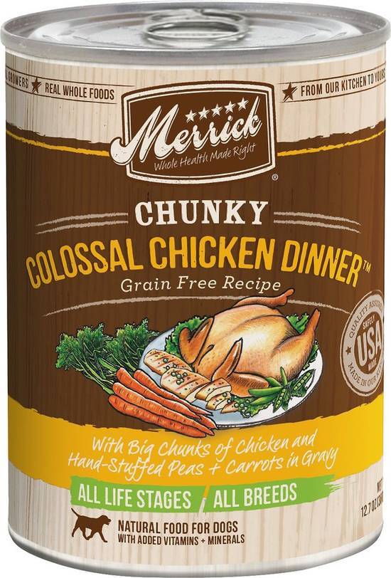 Merrick Chunky Grainfree Colossal Chicken Dinner Canned Dog Food 12.7-oz