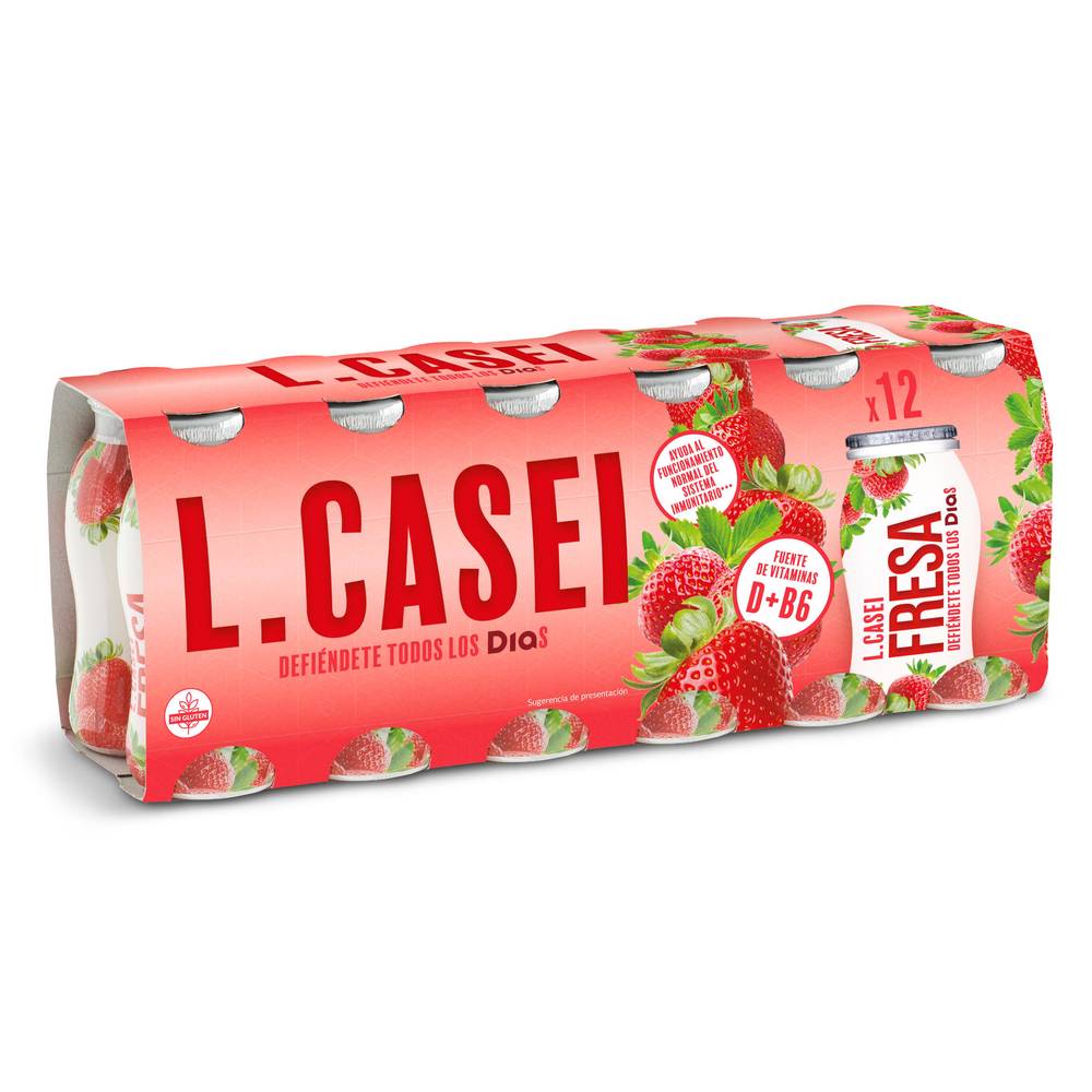 Yogur Líquido De Fresa L-Casei Dia Pack 12 X 100 G