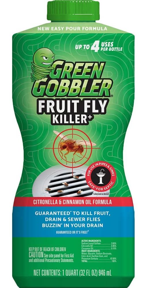 Green Gobbler 32 Oz. Fruit Fly And Drain Fly Killer
