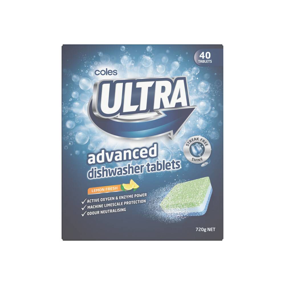 Coles Ultra Advanced Dishwasher Tablets (40 pack)