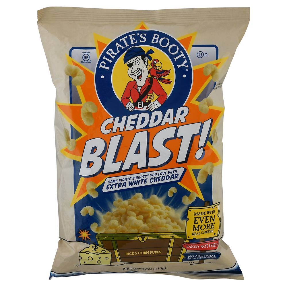 Pirate's Booty Extra White Puffs, Cheddar Blast (4 oz)