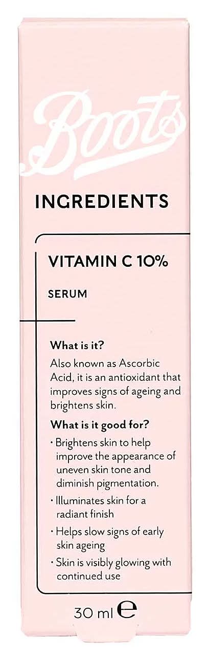 Boots Ingredients Vitamin C Serum 10% 30Ml