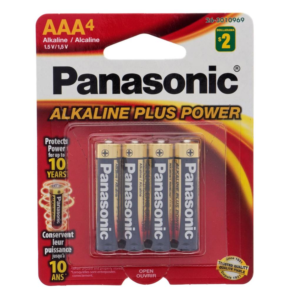 1.5V AAA Alkaline Batteries, 4 Pack