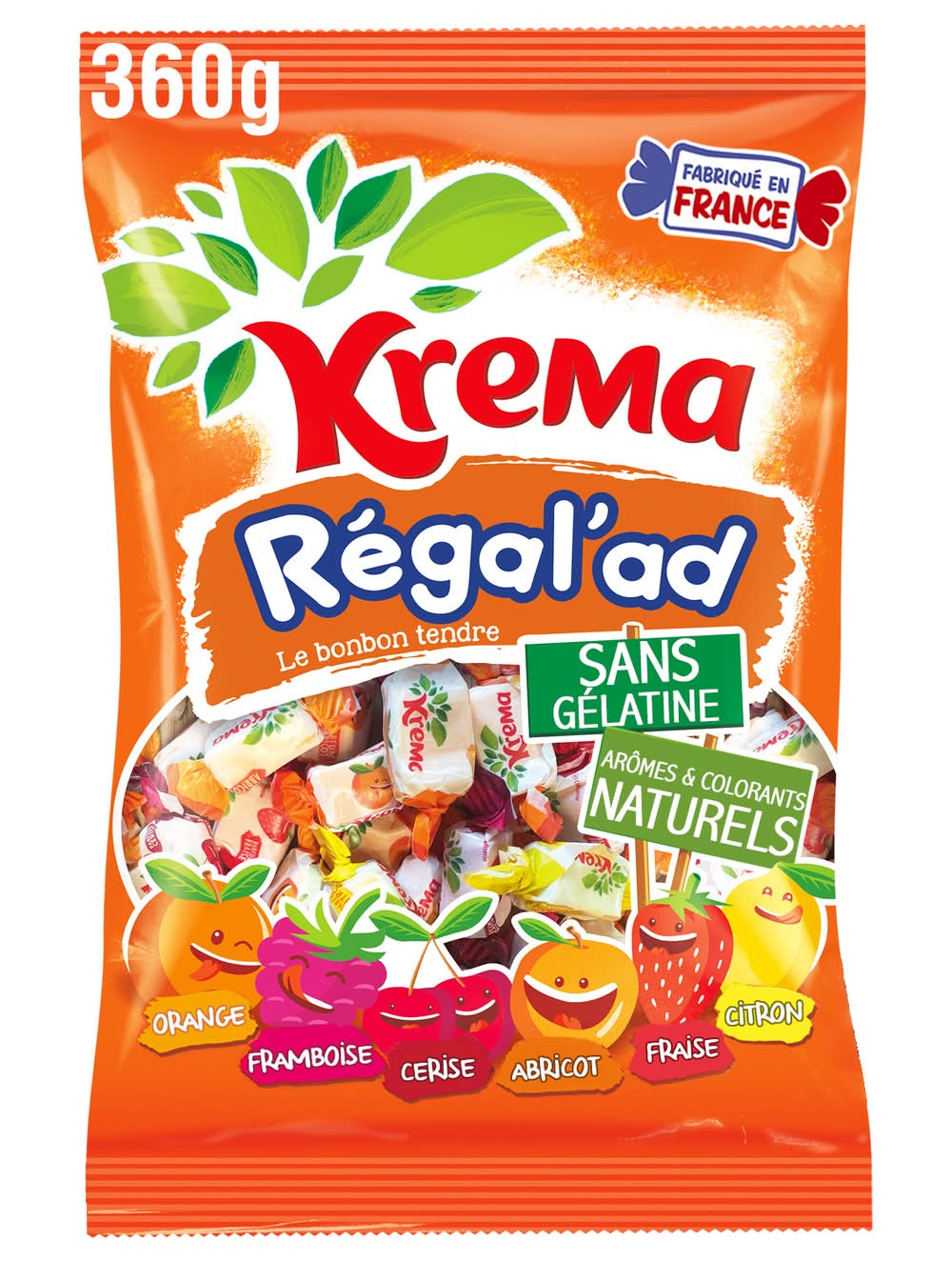 Krema - Régal’ad le bonbon tendre parfums assortis (360g)