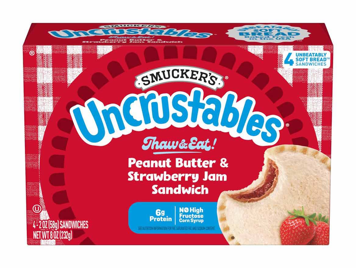 Smucker?S Uncrustables Peanut Butter & Strawberry Jam Sandwiches 4 Ct