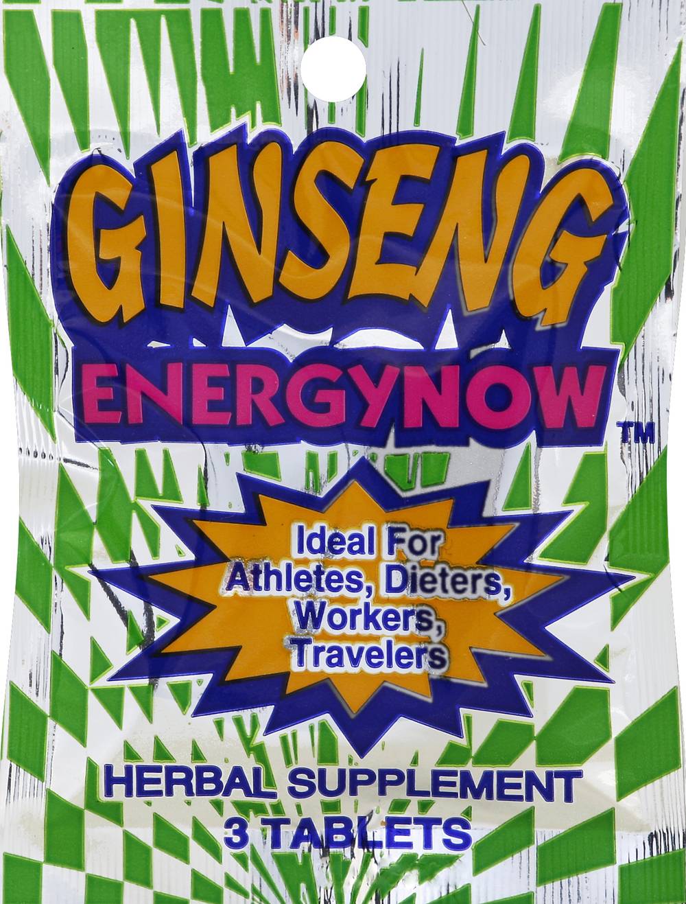 Energy Now Ginseng Herbal Supplement Tablets (3.6 oz)