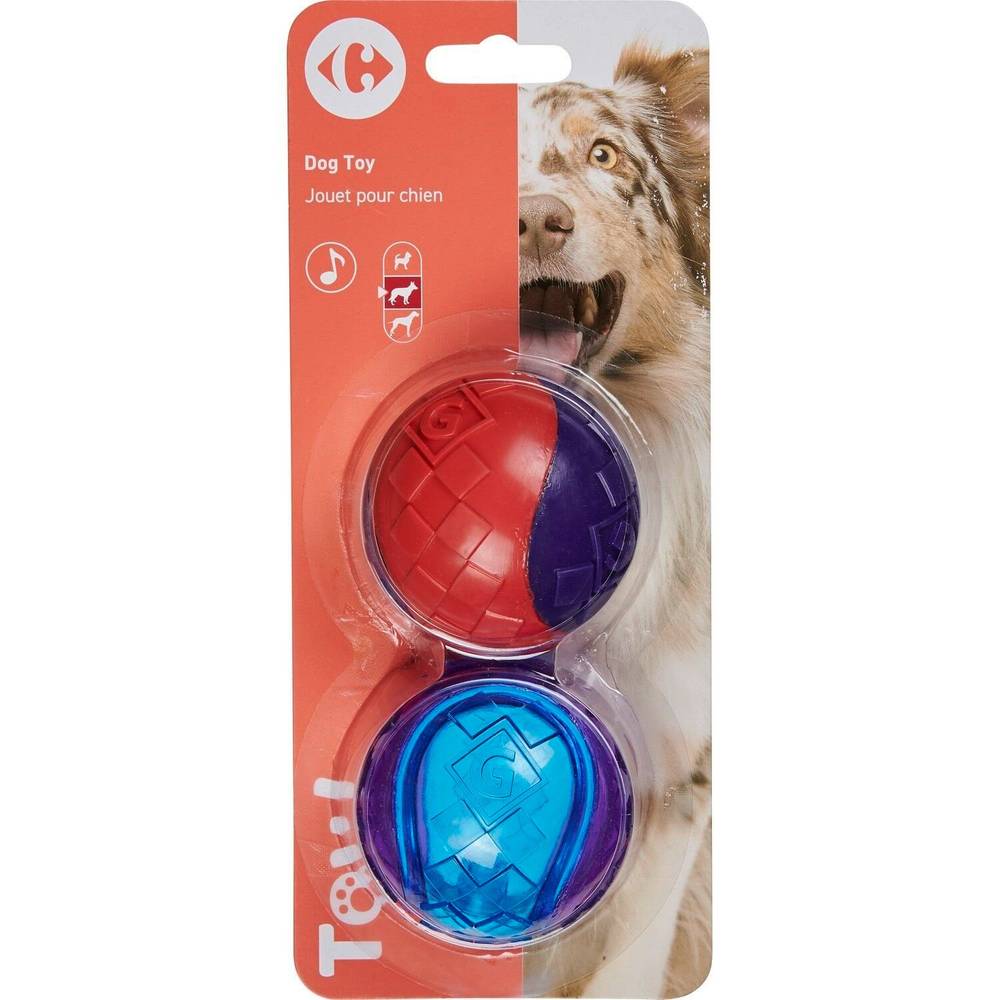 Carrefour - Balle tennis pour chien colorées (2 pièces)