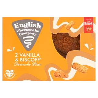 English Cheesecake Company 2 Vanilla & Biscoff Cheesecake Slices 180g