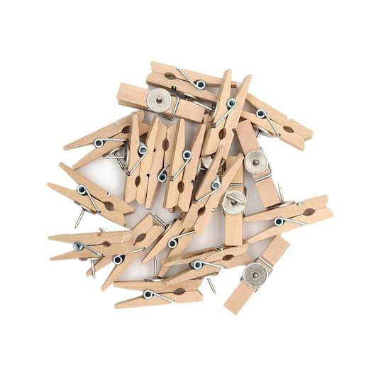 Wood Push Pin Clips, 20Ct. By B2C