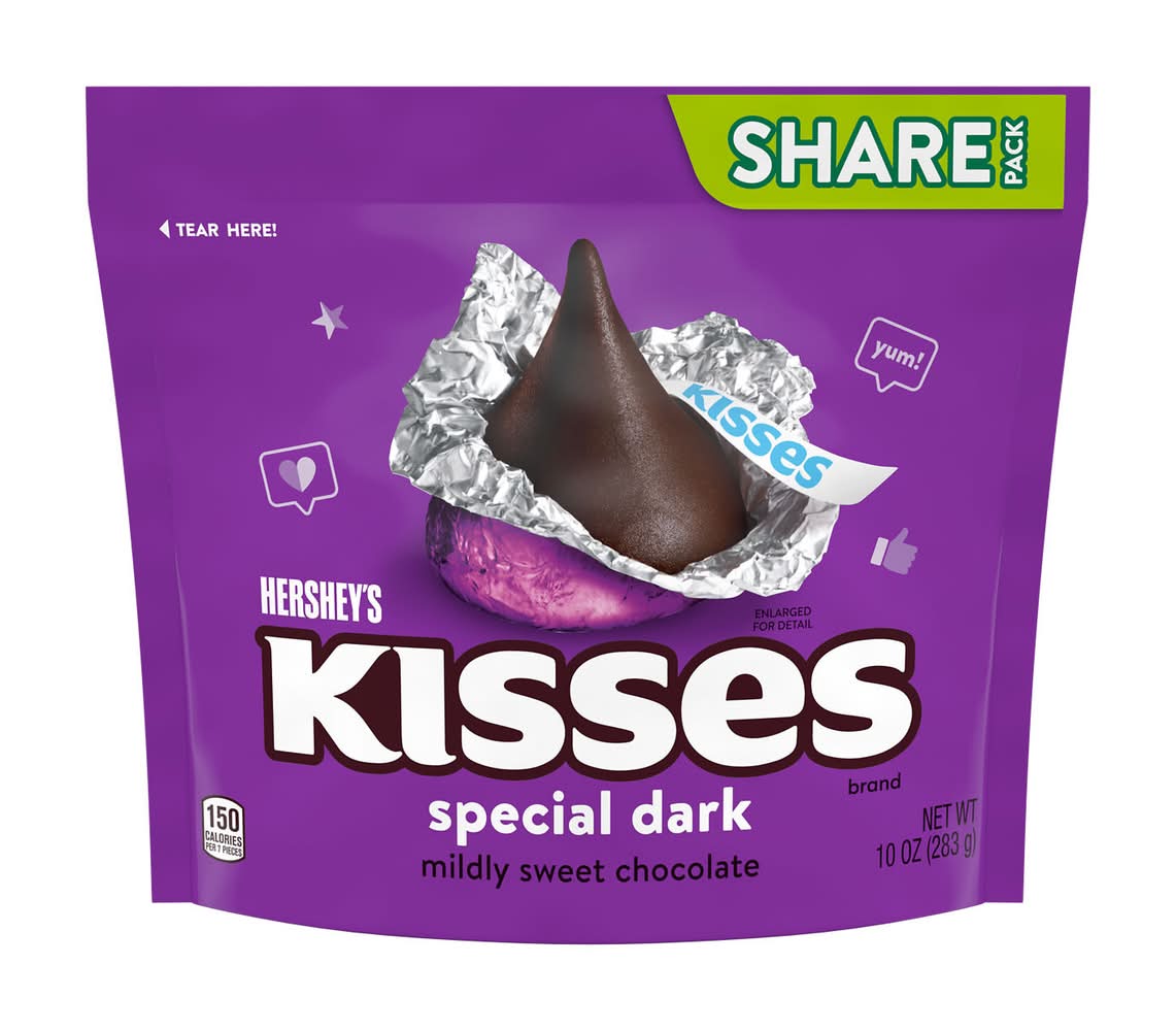 Hershey's Kisses Mildly Sweet Chocolate, Special Dark (10 oz)