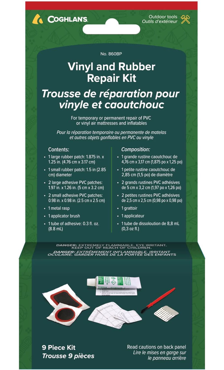 Coghlan'S Green Plastic Or Rubber Repair Kit 7.500 In. H X 3.750 In. W X 1.250 In. L 1 Pk