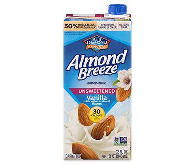 Blue Diamond Almond Breeze Unsweetened Vanilla Almondmilk 32 fl. oz. Carton