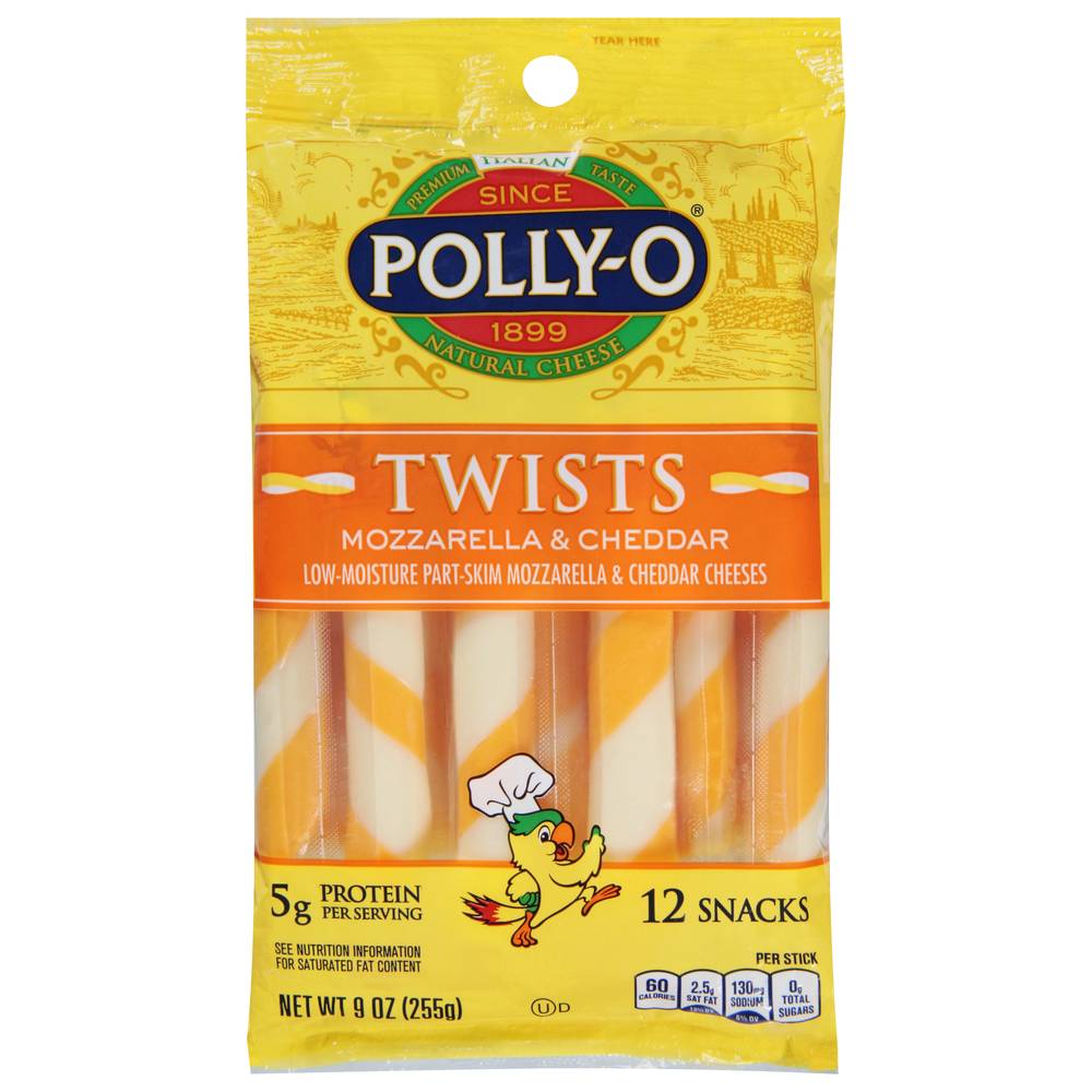 Polly-O Mozzarella & Cheddar String Cheese Twists (9 oz)