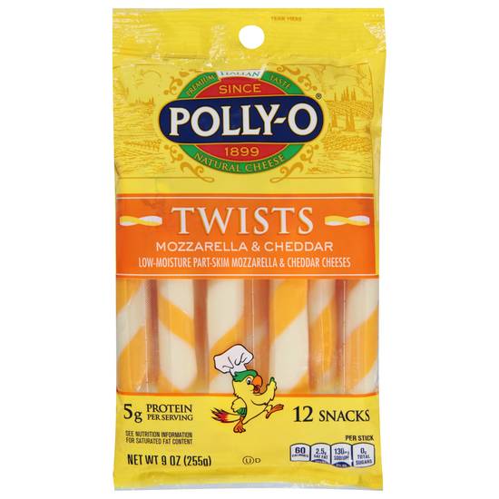Polly-O Mozzarella & Cheddar String Cheese Twists (12 ct)