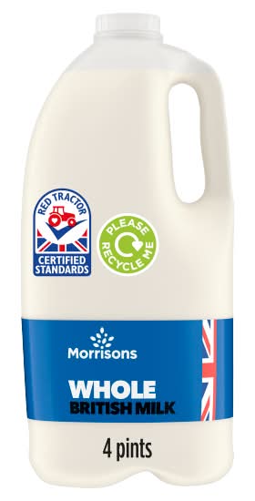 Morrisons British Whole Milk (4pint)