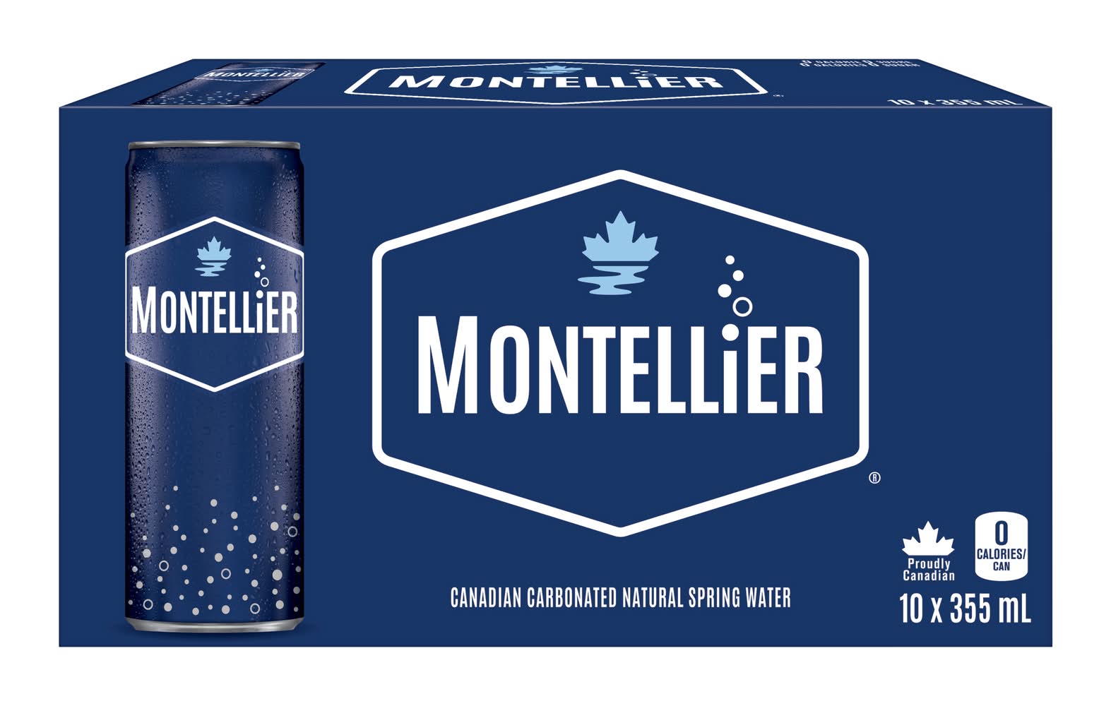 Montellier eau de source naturelle gazéifiée - carbonated natural spring water (10 pièces, 355 ml)
