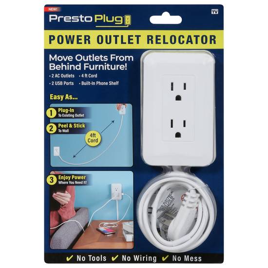 Presto Plug Power Outlet Relocator