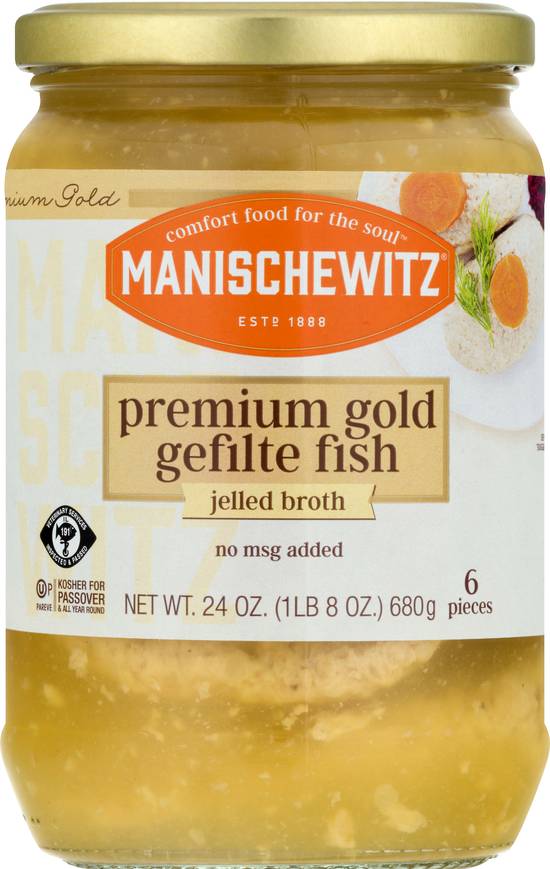 Manischewitz Premium Gold Gefilte Fish (6 ct)