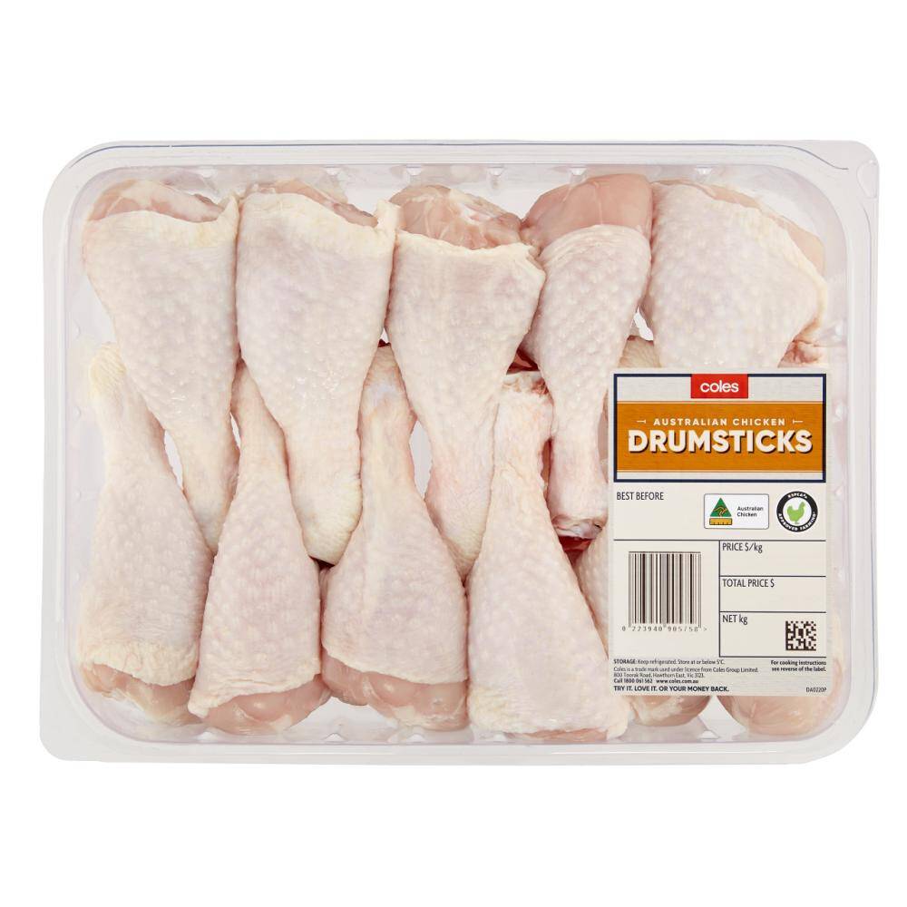 Coles RSPCA Approved Chicken Drumsticks Large Pack approx. 1.6kg