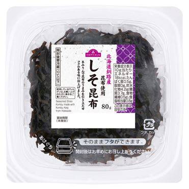 トップバリュ 北海道釧路産昆布使用 しそ昆布（カップ）80g4549414106503