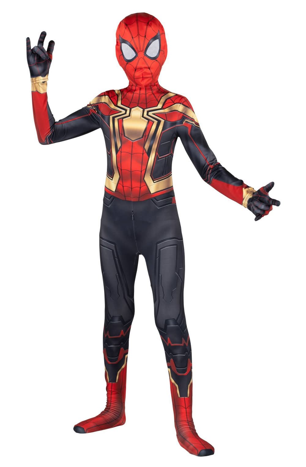 Jazwares Kid's Spider-Man Iron Integrated Zentai Halloween Costume Jumpsuit, L